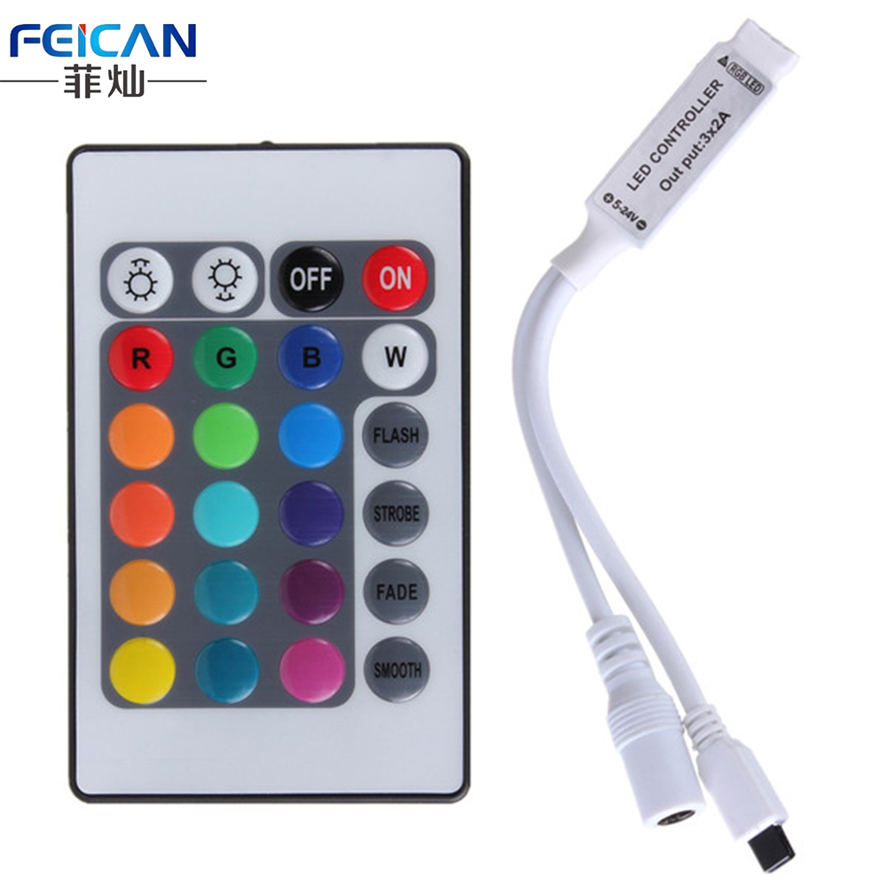 Мини-контроллер для светодиодов RGB SMD5050 SMD2835, 24 клавиши, 12 В постоянного тока, 24 В постоянного тока