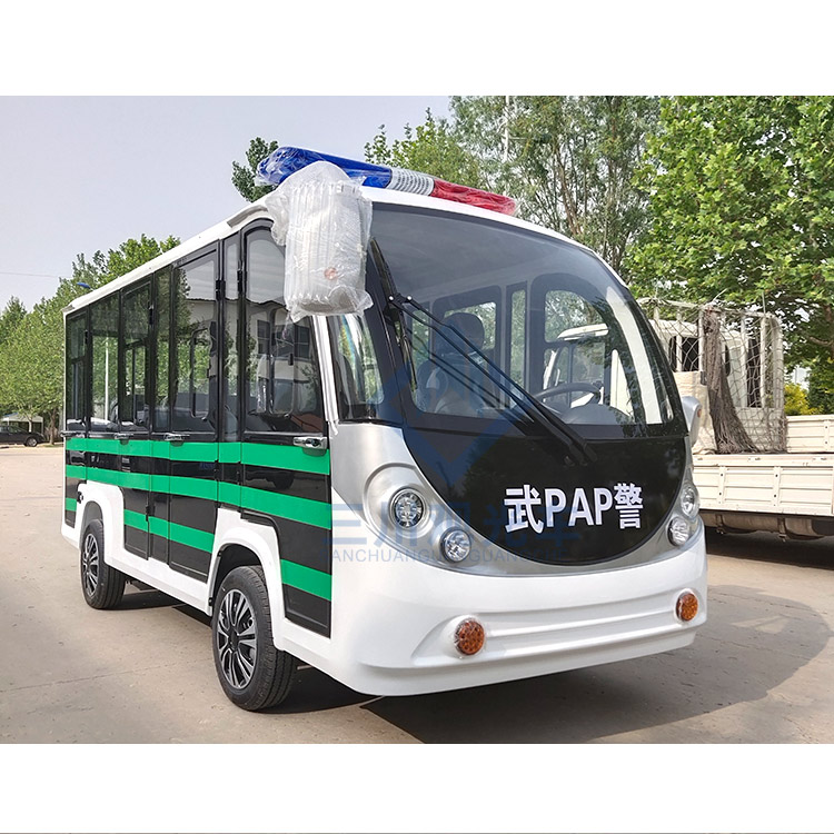 Customized Electric Tourist Vehicle Police Theme Car Bus With Closed For Outdoor Playground