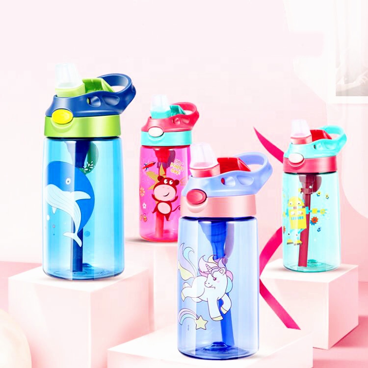 2024 BPA free clear sports Tritan plastic kids water bottle with straw for kids children school drinking water manufacturers
