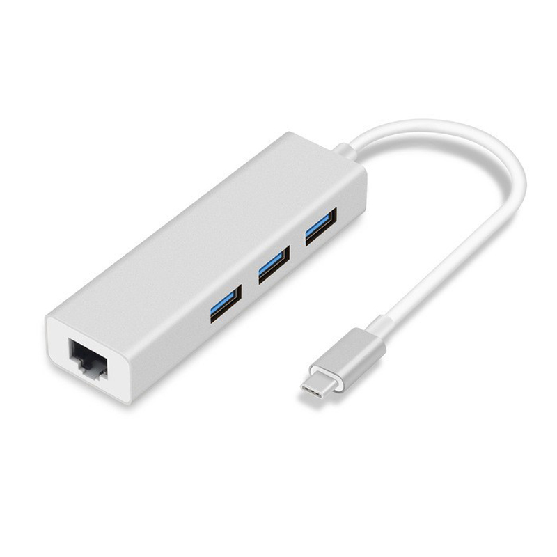 Новые продукты Type-C USB-C Gigabit Ethernet адаптер с 3-портовый USB 3,0 концентратор RJ45 10/100/1000 Мбит сетевой карты