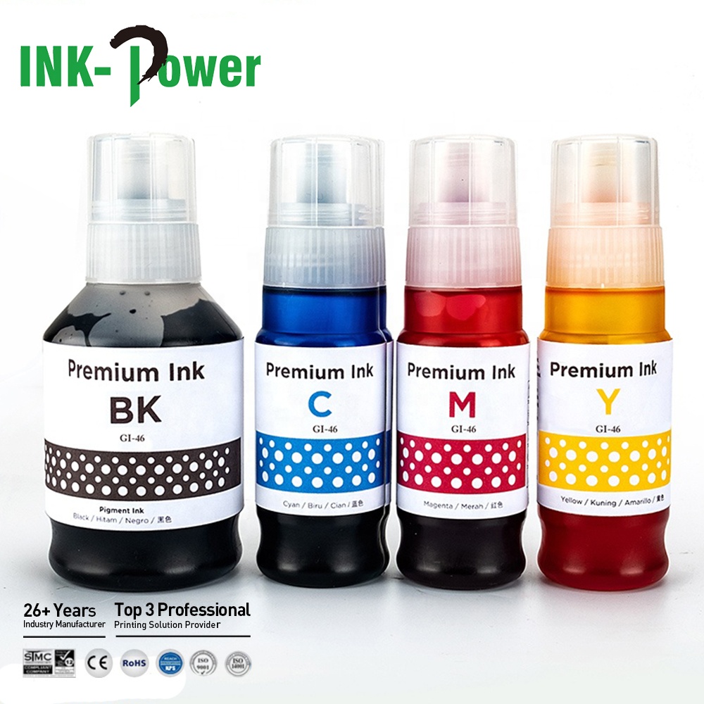 INK-POWER GI46 GI 46 GI-46 Premium Color Compatible Bulk Bottle Water Based Refill Ink for Canon MAXIF GX6040 G7040 Printer