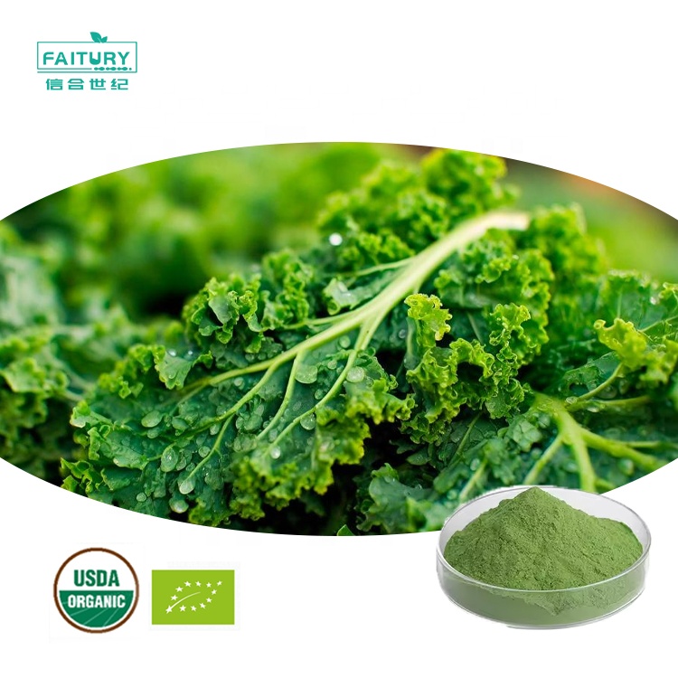 Faitury Wholesale USDA&EU Organic vegetable 99% kale Extract Powder Organic Green Kale Juice Powder
