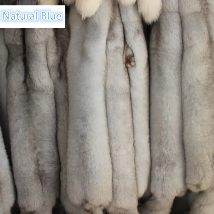 Wholesale Genuine Natural Blue Fox Fur Pelts for Women Winter Parka Hood with Low Prices