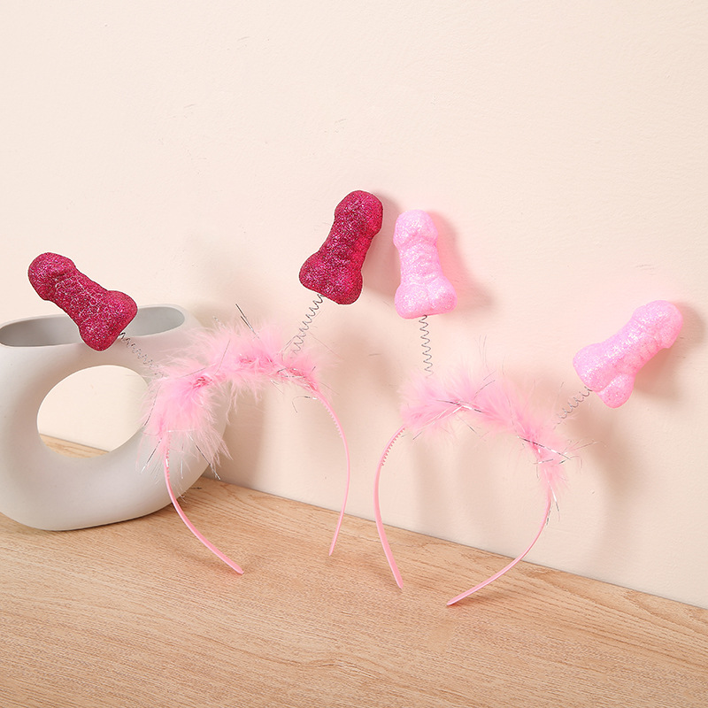 New Products Hen Party Head Band Toy Penis Styling Feather Headband Funny Bachelorette Party Accessories