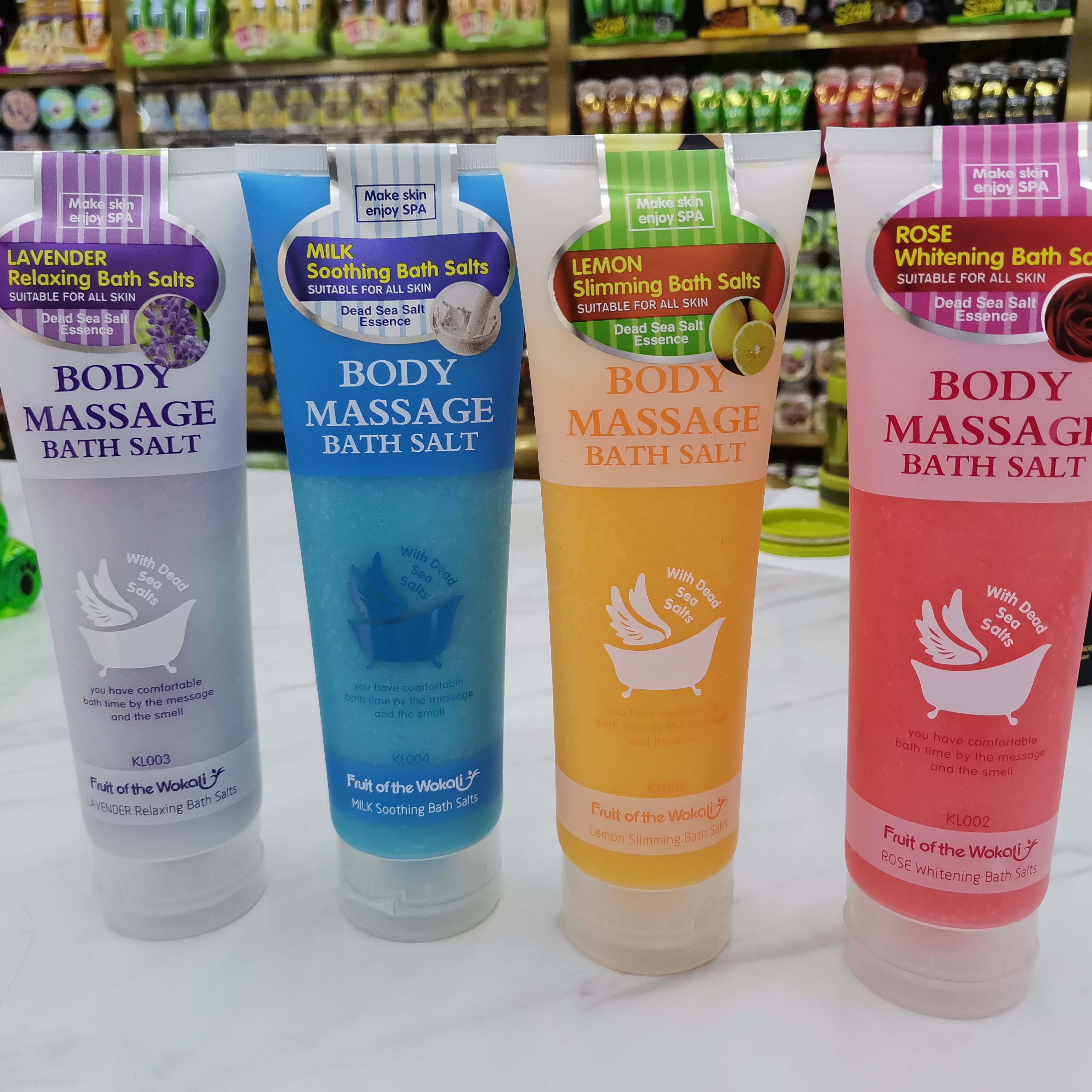 Wokali Pure Natural Fruits Extract Body Massage Bamboo Bath Salt-18 kinds of scents in total