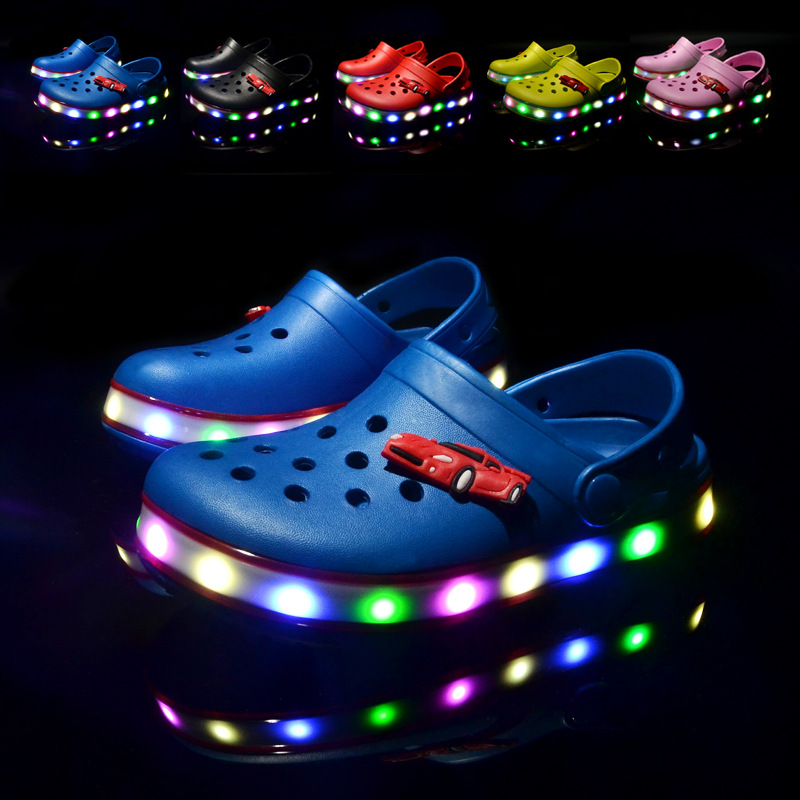 2021 new children children summer LED light sandals slippers