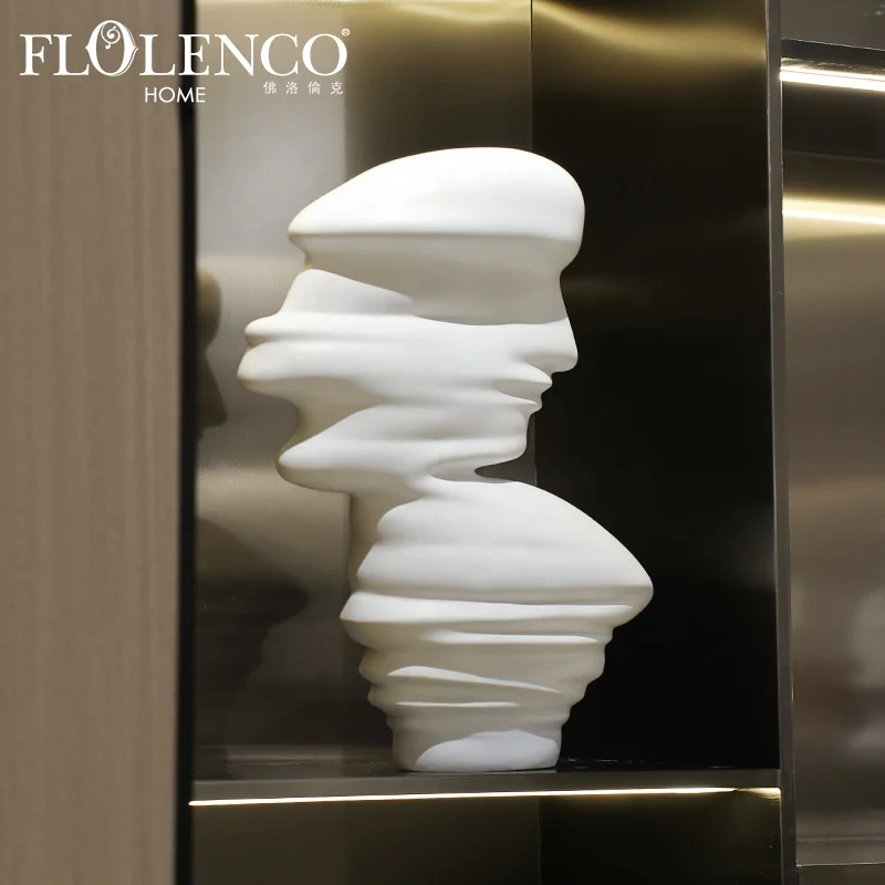 Flolenco Modern Interior Table Living room Decoration Items Resin Weathered rocks Shape Ornaments Resin Crafts Home Decor