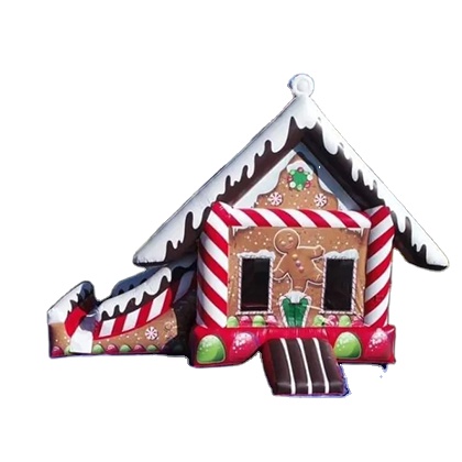 Commercial Gingerbread House Combo inflatable jumping bouncy castle christmas bounce house slide combo