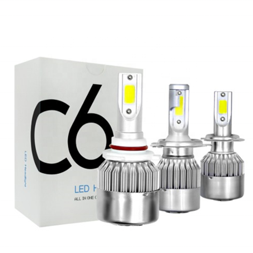 Фабрика c6 СВЕТОДИОДНЫЕ Фары h4 h1 h3 h11 9005 9006 9012 h7 светодиодные фары с вентилятором cob светодиодные лампы для передних фар для автомобилей мотоциклы