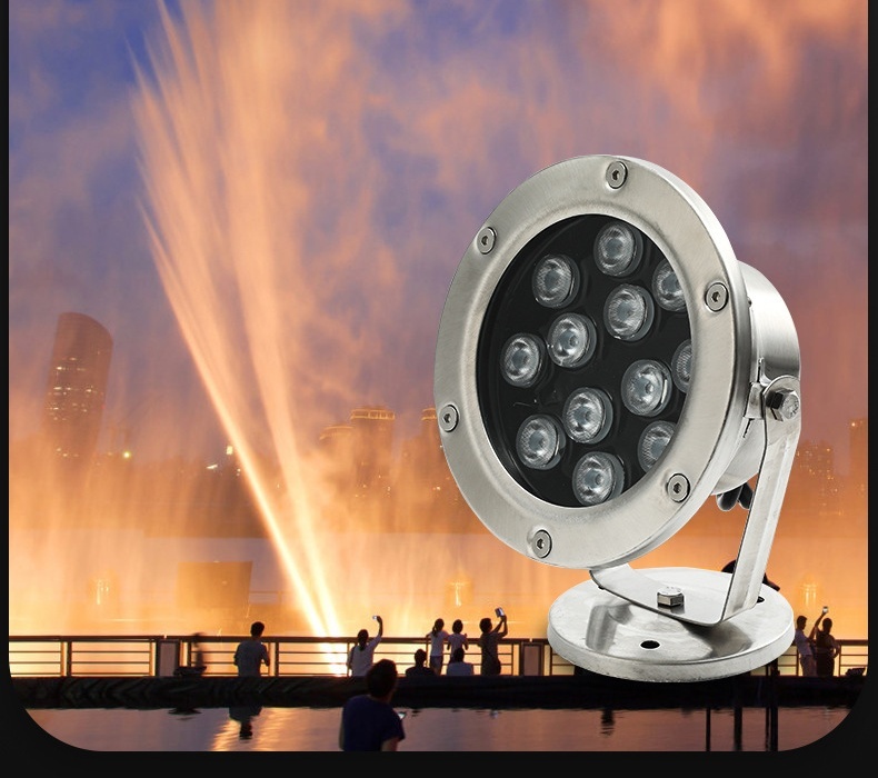 Ip68 Led Pool Lamp Fountain Energy-Saving Rgb High Brightness Underwater Led Spot Light Swimming Lights