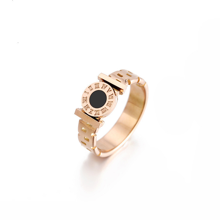Fashion non tarnish rings Women's Titanium steel hollow letter ring