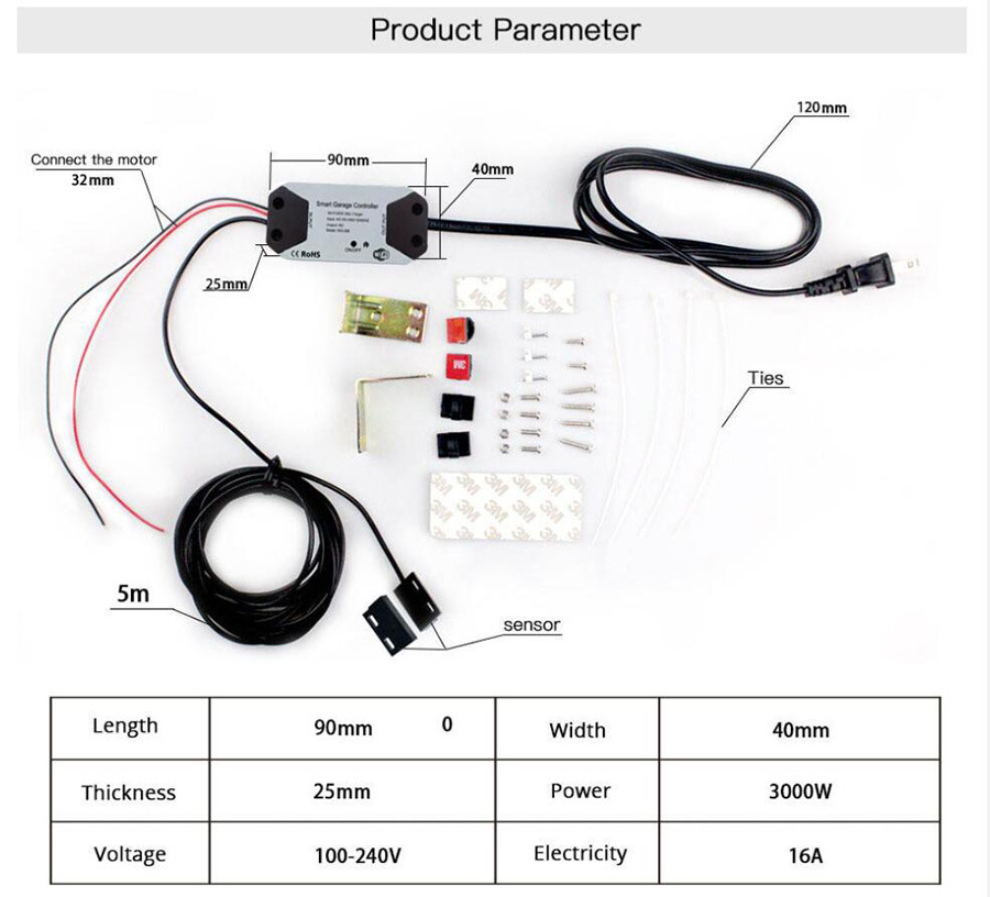 Tuya Smart Automatic Dominator Garage Door Swing Opener WiFi Switch Remote Control Module Works with Alexa Google Home