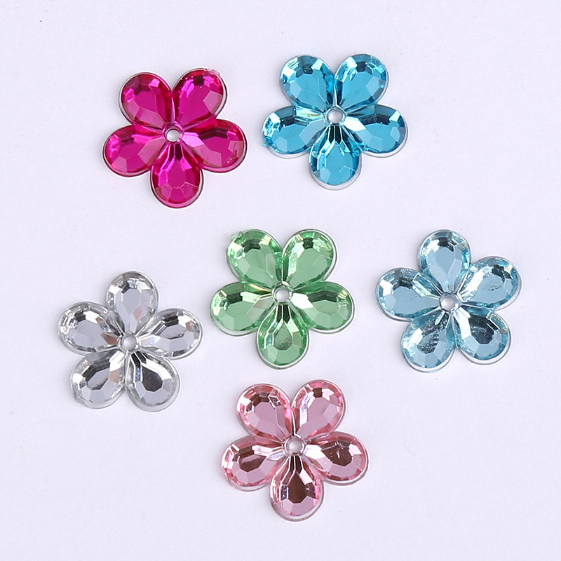 Flat Bottom Plum Blossom Rhinestone Bags Diy Jewelry Accessories Creative Resin Accessories Acrylic Rhinestones