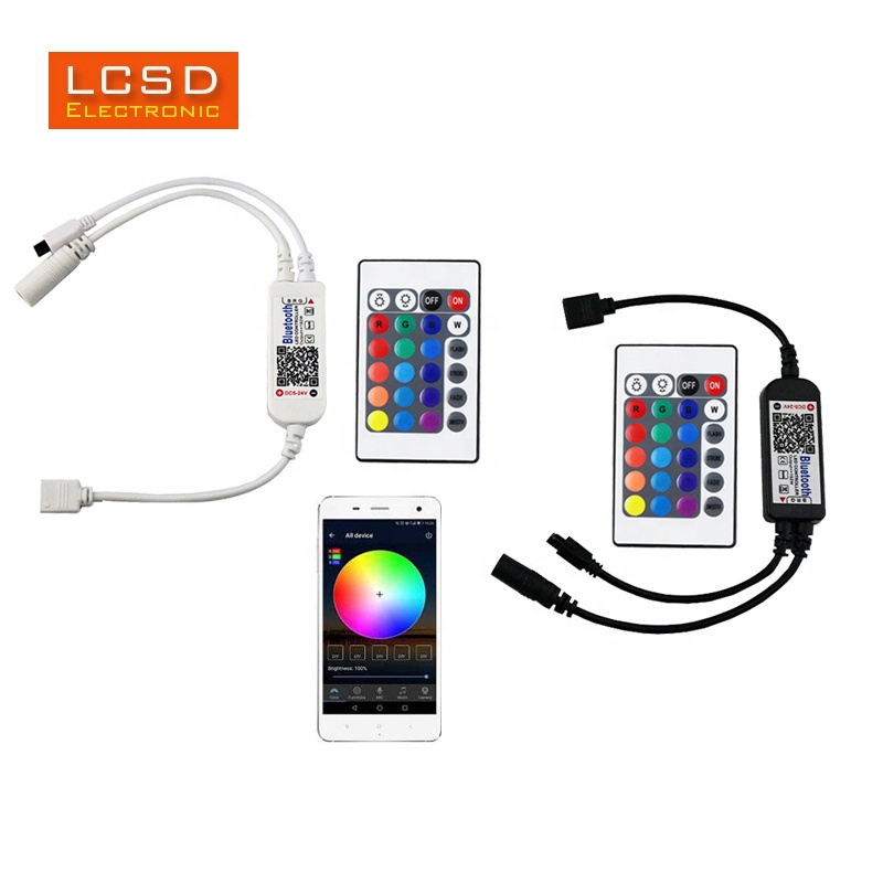 DC5V-24V беспроводной Blueteeth RGB светодиодный контроллер 24-кнопочный ИК-пульт дистанционного управления для IOS/Android телефон управления для цветных (RGB) светодиодных лент 10 м