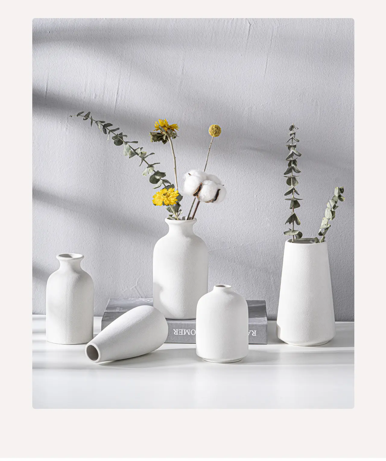 Creative High Quality Wholesale Pure Vases White Decoration Vase Nordic Home Decoration Ceramic Modern Vase