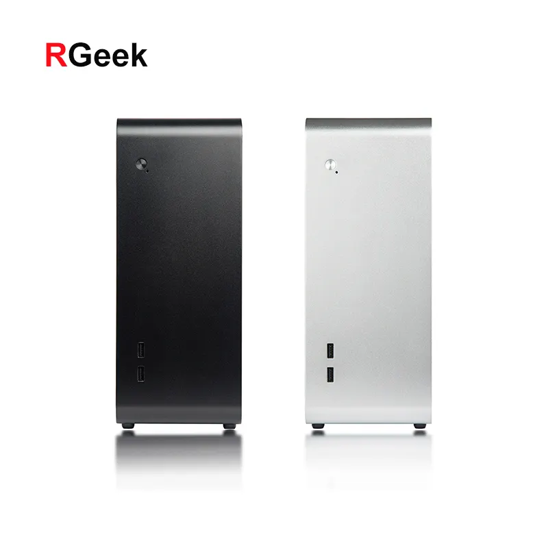 RGeek Custom U110 Mini ITX Slim Aluminum Mini PC Case with Support GPU Video Graphics Card Bracket