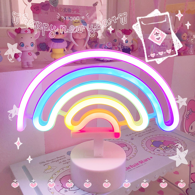 Rainbow Unicorn Neon Led Night Lamp Halloween Decoration Table Lamp USB&Battery Powered 3d Acrylic LED Neon Light