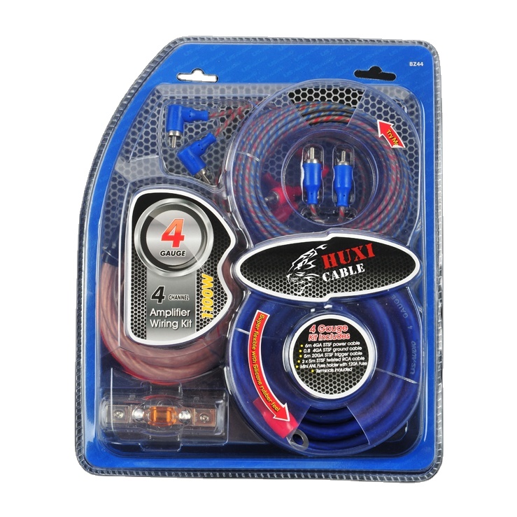 Huxi-cable Заводская дешевая цена с высоким качеством 4AWG kit автомобильный аудио усилитель комплект проводов