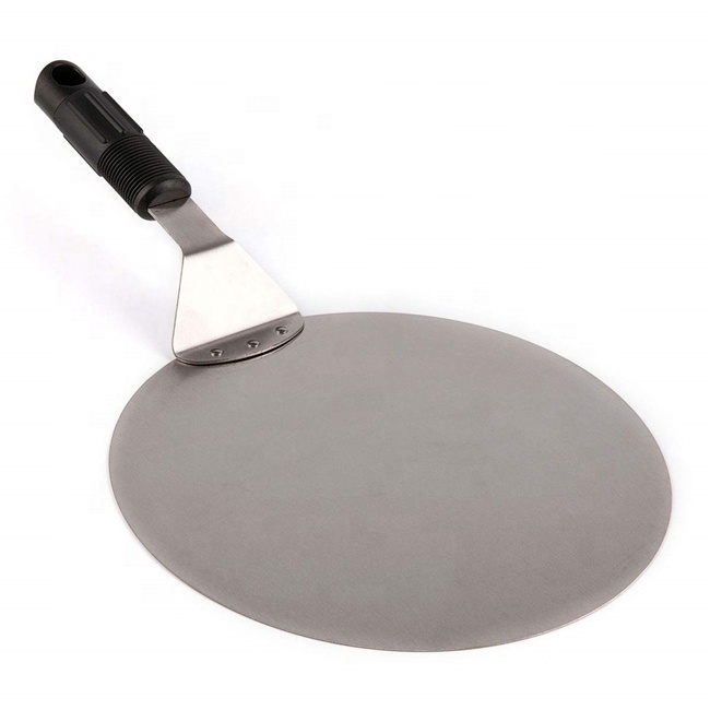 Нержавеющая сталь круглый Pizza Peel 10 дюймов, лопата для выпечки весло, лоток для передачи пиццы Peel нержавеющая сталь