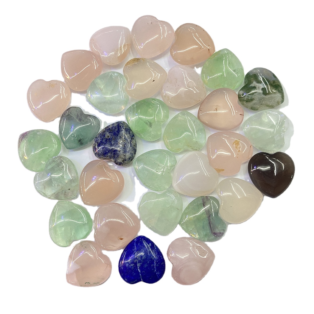 Natural Heart Shaped Gem Healing Wedding Decorative Glass Fancy Crystal Art Crafts