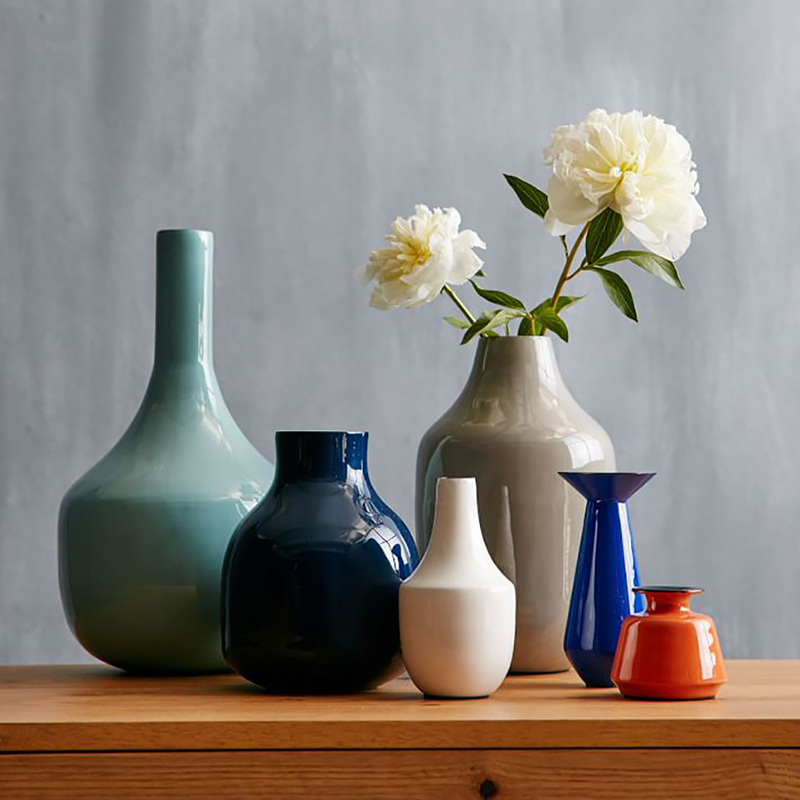 Small lovely modern chinese cloison brass enamel porcelain flower decorative metal steel home goods floor vase for wedding
