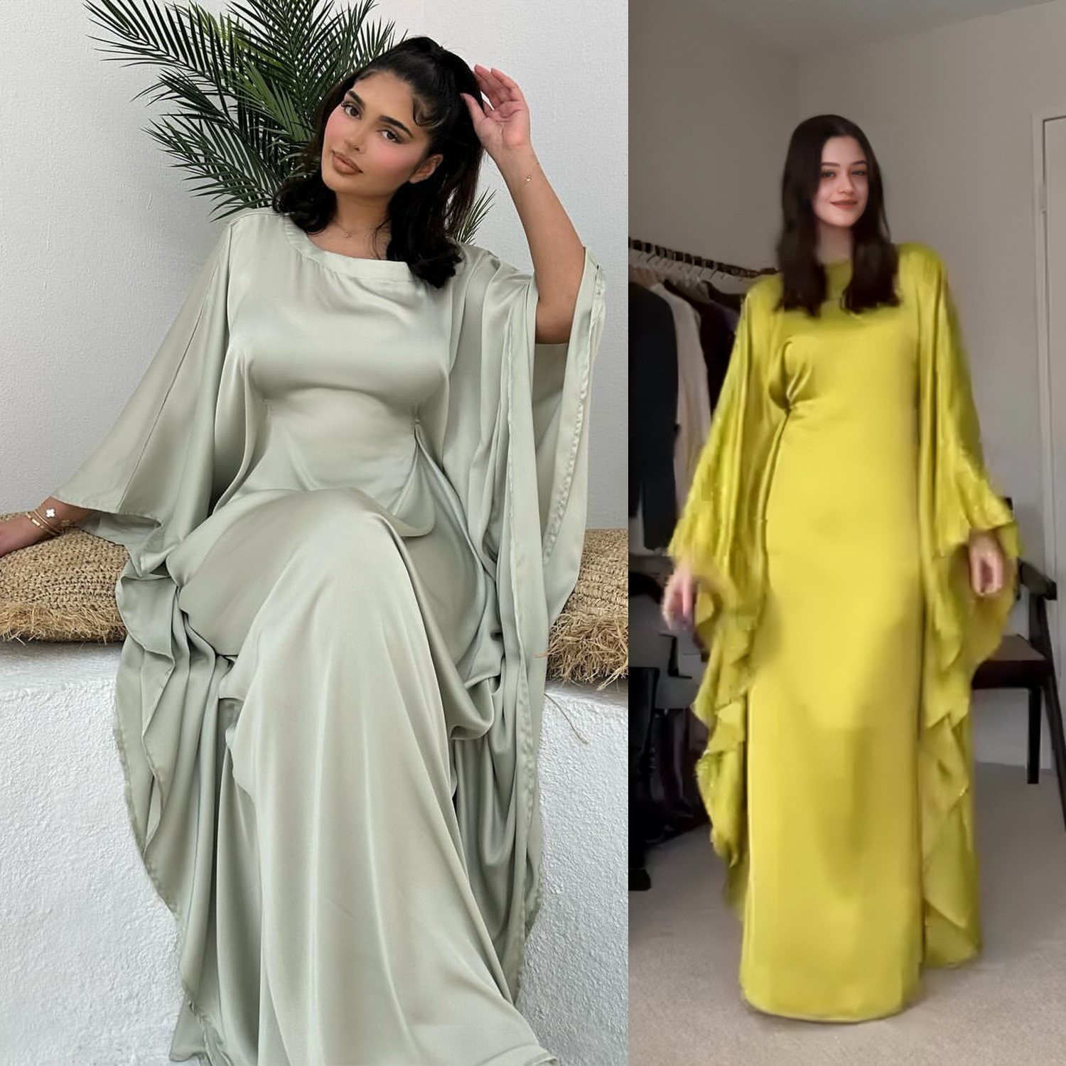 Sharut 2024 Wholesale EID Modest Turkey Elegant Waisted Batwing Sleeve Abaya Luxury Satin Dubai Abaya Women Muslim Dress
