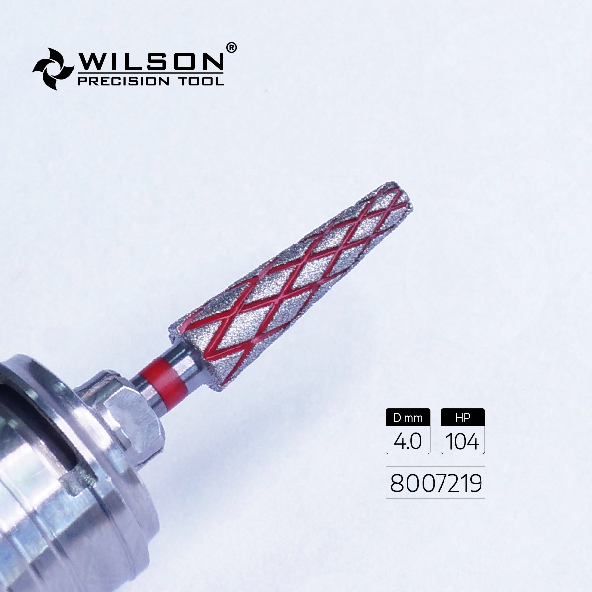 4.0mm Conical Flat Shape 8007219 With Cooling Groove High Wearing Feature Well Sun dental diamond bit Dental Bur