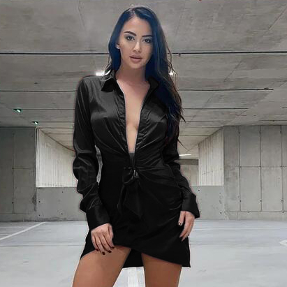 Girls Spring Clothing 2021 Nova Fashion Satin Blouse Long Sleeve Sexy Corset Dress Shirt