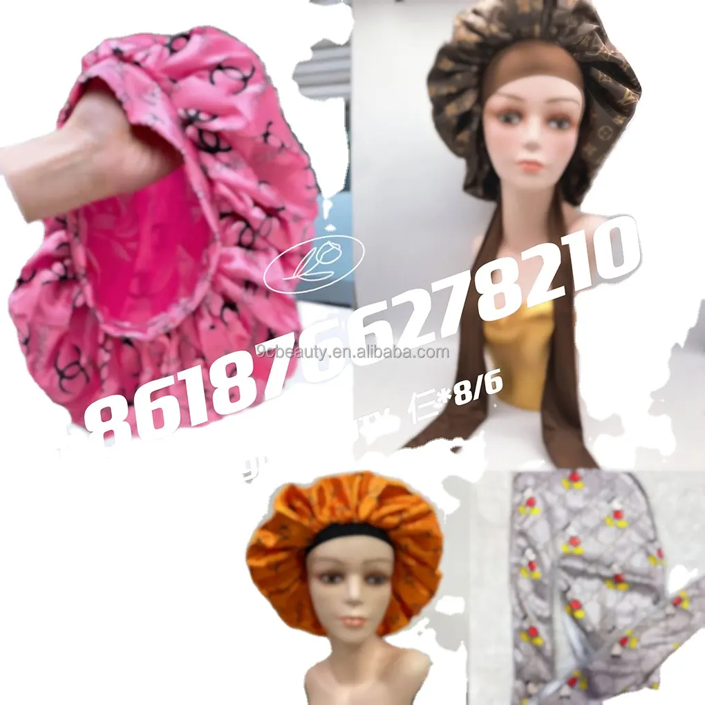 Most popular 54 patterns high quality wholesale silk luxury inspired designer bonnets women