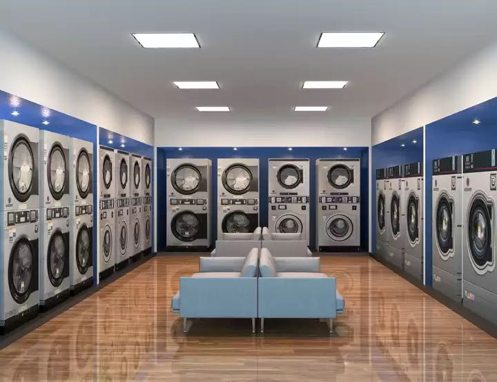 Self-service laundromat washing equipment Commercial coin pay stack washer and dryer