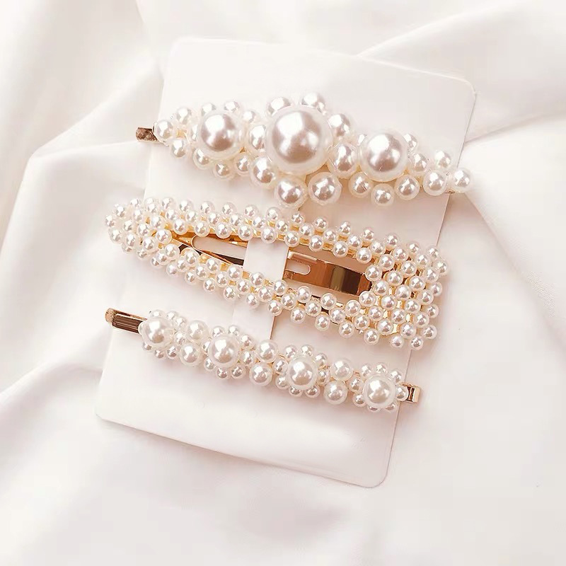 3pcs/set Fashion Custom Hairgrip Bling Hairpins For Women Girls Pearl Hair Clip Accessories