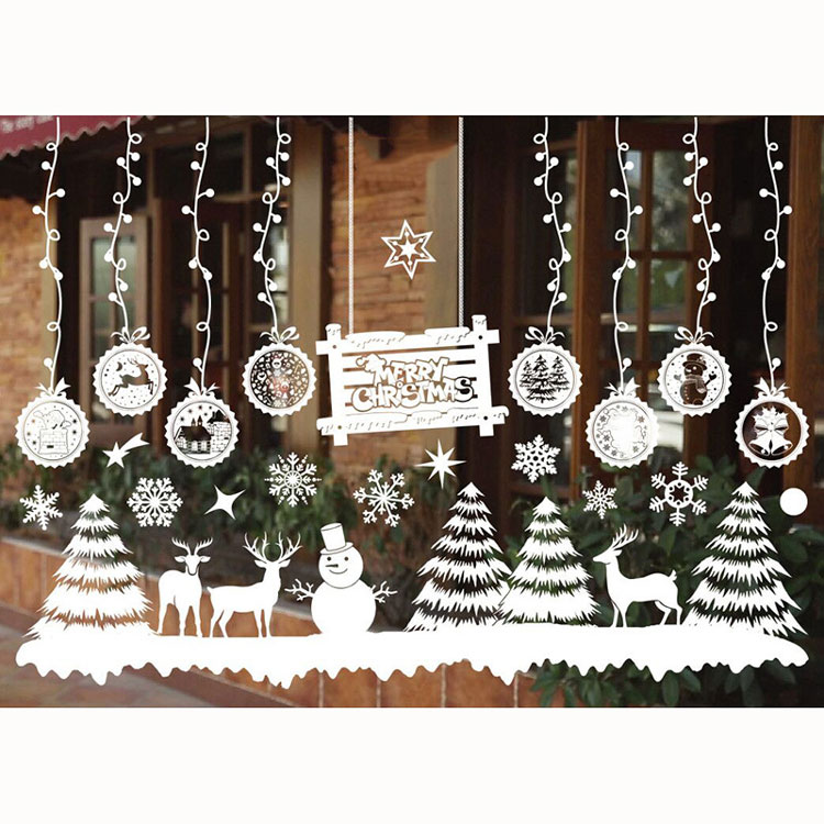 2 sheet in roll transparent film one color printing reusable Christmas static cling sticker for kid craft