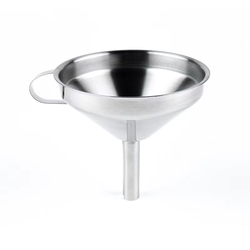 Hot sale wall-mounted 201 stainless steel medium large funnel with filter