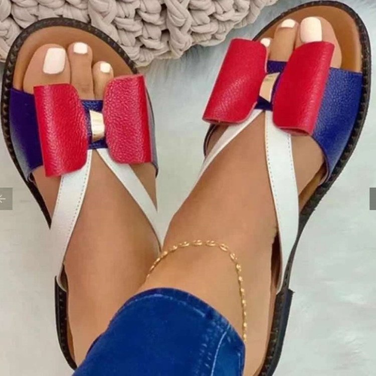 New Arrival Sandals With Novel Design, Special Ladies' Hit Color Flat Sandals, Women Summer Bow Sandals