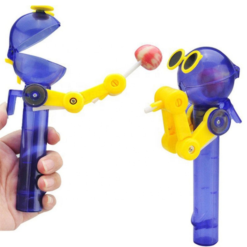 2021 Hot Candies Lollipop Holder Robot Plastic Easter Candy Toys for Kids