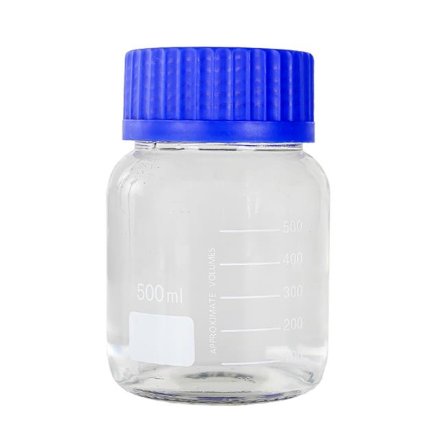 Empty wide-mouthed reagent bottle 250ml 500ml 1000ml clear glass bottle with blue screw cap