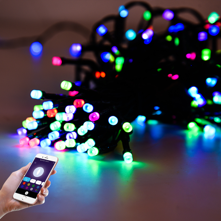 Умная цветная (RGB) изменение цвета елки лампа Рождественские огни светодиодные гирлянды для североамериканского рынка