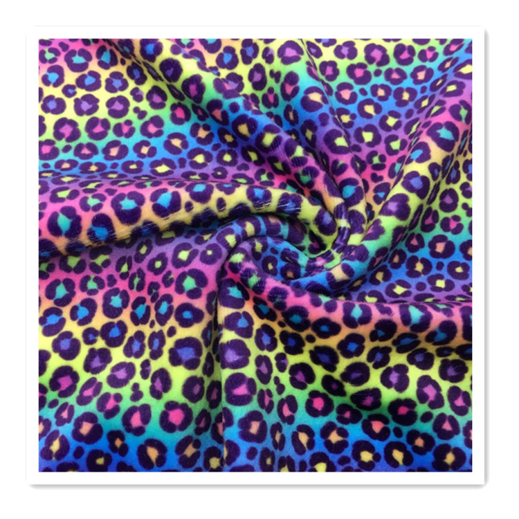 Super Soft Custom Digital Printing Flower Patterns Fabric 4 Way Stretch Minky Fabric NO MOQ By Yard