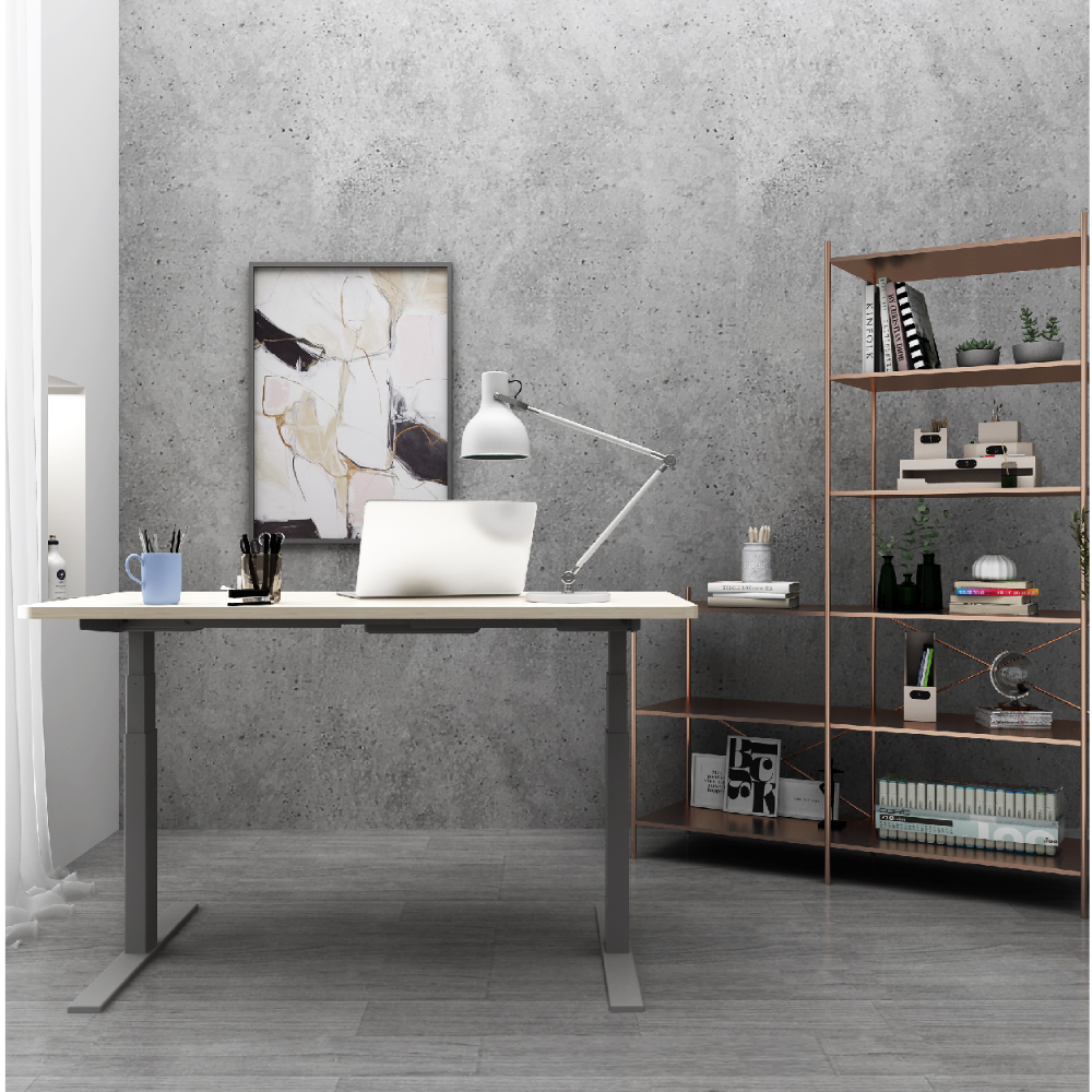 JIECANG White Luxury Office Furniture Sit Stand Executive Home Electric Height Adjustable Office Standing Desks Frame