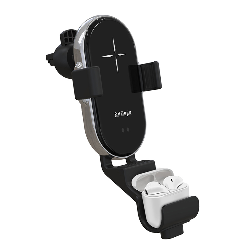 10W Multi function air-pod charger 360 degree rotation wireless car charger