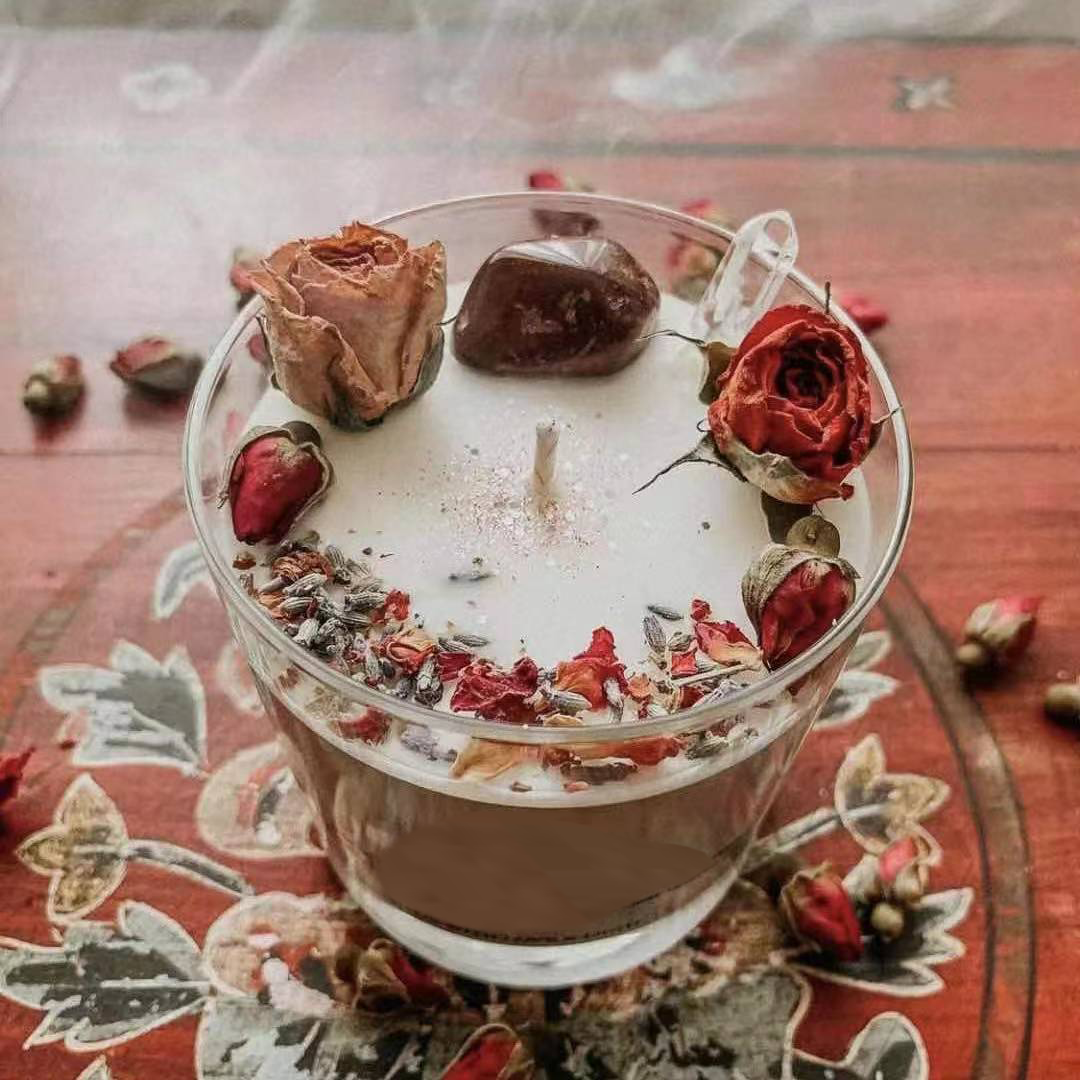 LIGHTING LOVER cheap handmade luxury healing candles with crystals