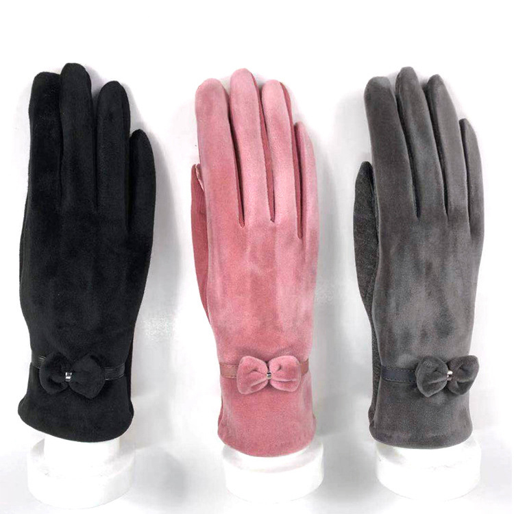The new mink fleece touch screen gloves for women to keep warm in winter, driving and cycling with fleece gloves
