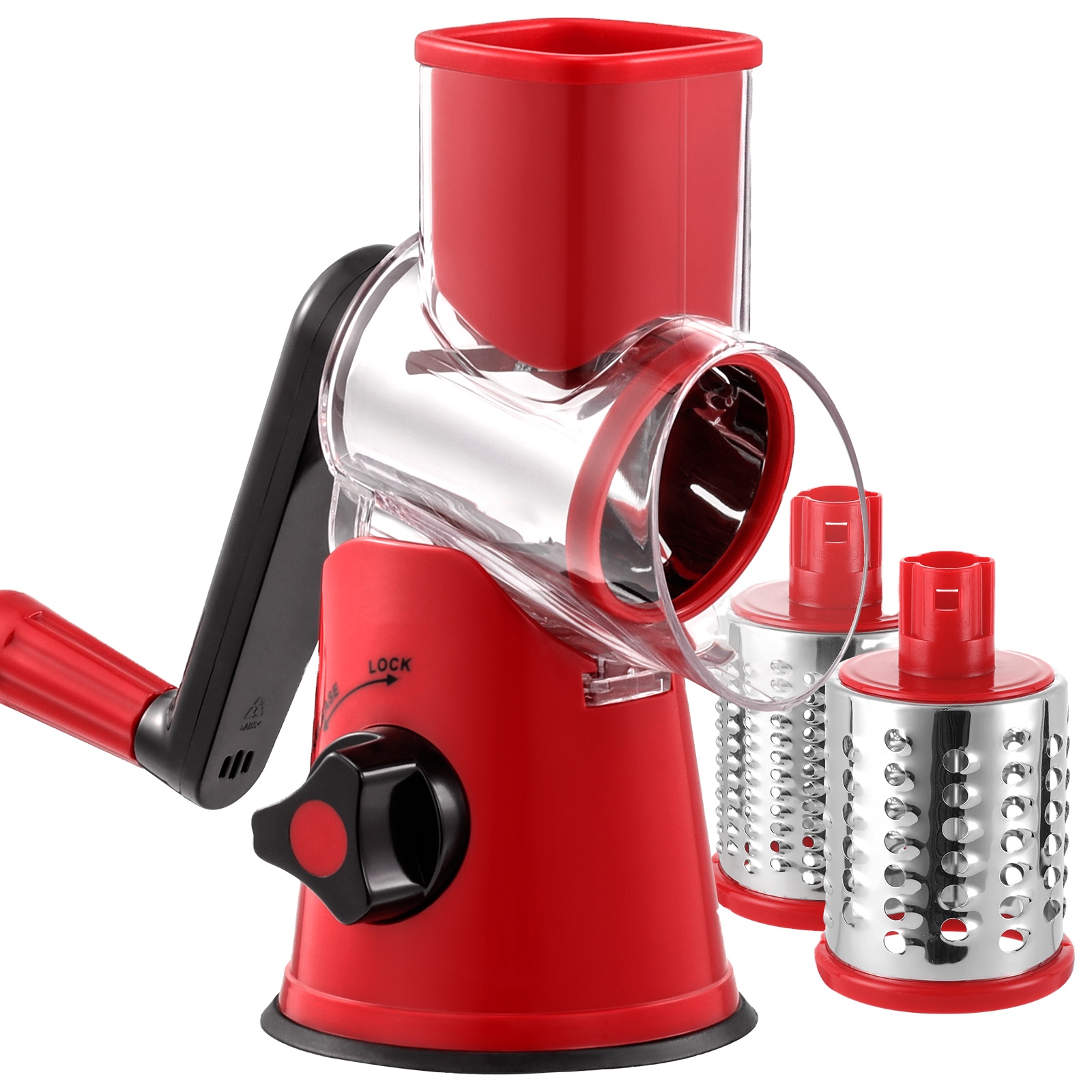 Multipurpose Food Kitchen Grater Hand Citrus Zester Cheese Grater Stainless Steel Rotary Drum Vegetable Grater