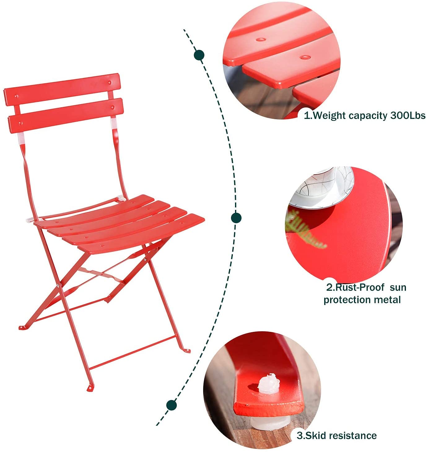 Sailing Leisure Outdoor 3 Piece Balcony outdoor furniture garden set plastic Round Folding Table Rattan Patio Sets