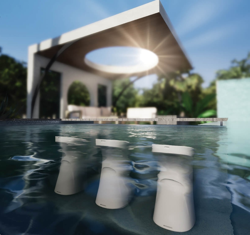 Modern Outdoor Swimming Pool Bar Stool Waterproof Fiberglass Chair for Hotel & Villa Underwater Party Indoor Outdoor Furniture