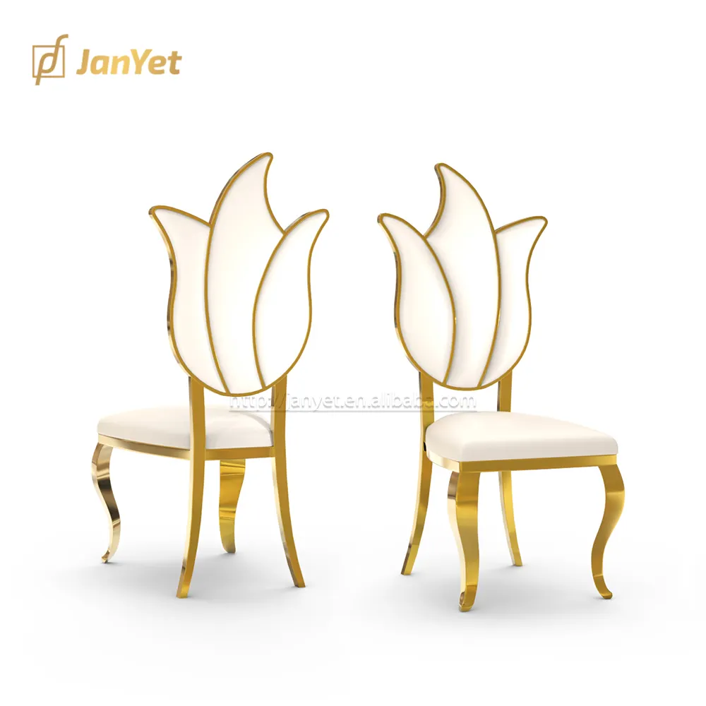 Hot Leaf Shape Wedding Event Banquet Golden modern Dining Chair Luxury