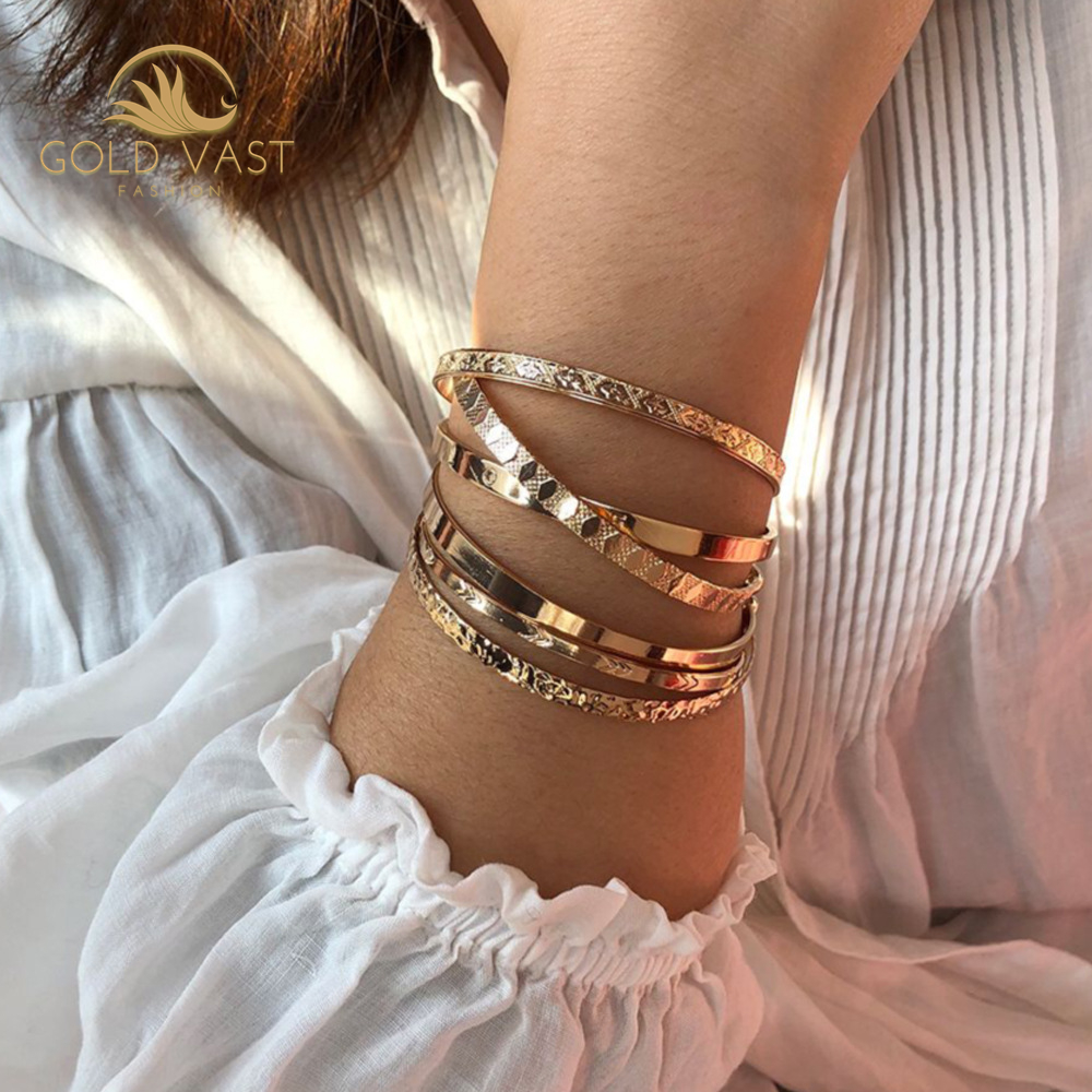 trendy stainless steel gold plated bracelets & bangles bracelets sets alloy charm bracelet in zinc alloy jewelry bijou bijoux or