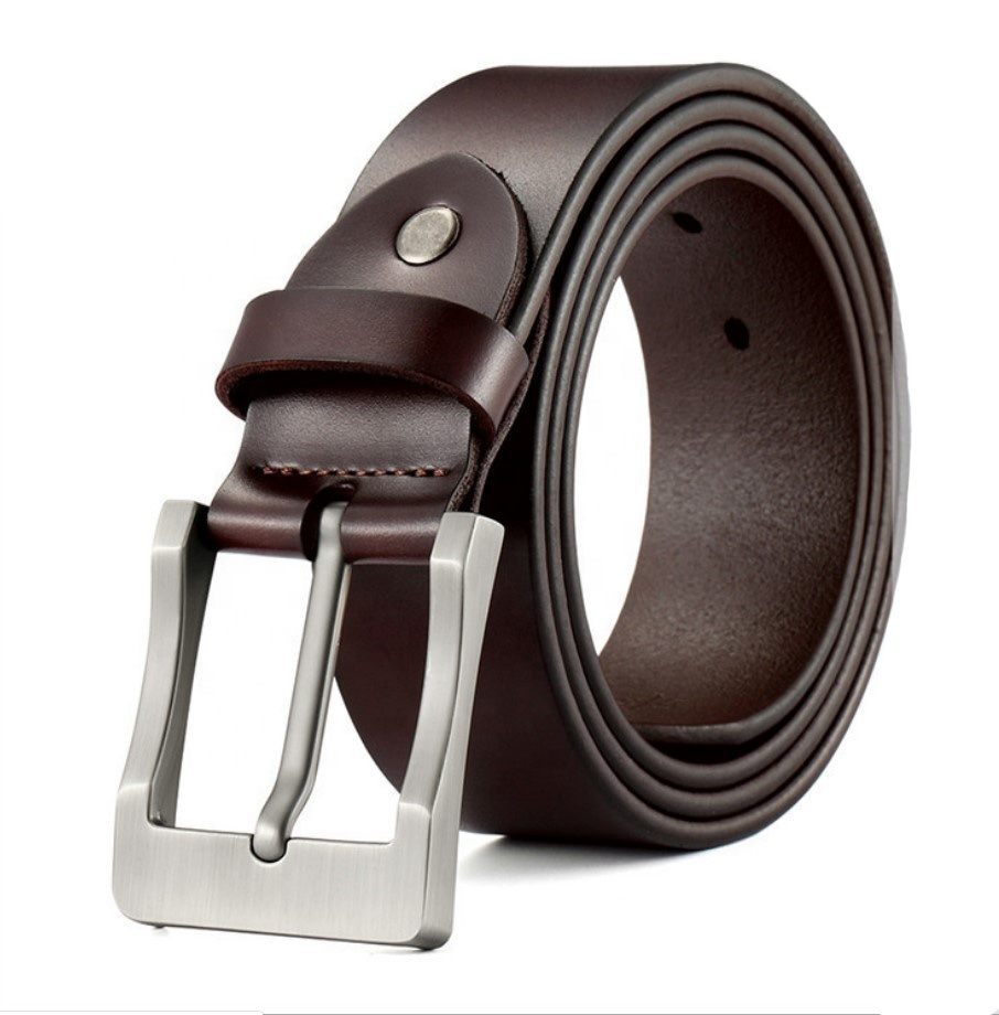 Black Brown Wholesale High Quality Cowhide Dress Genuine Leather Belt for Men