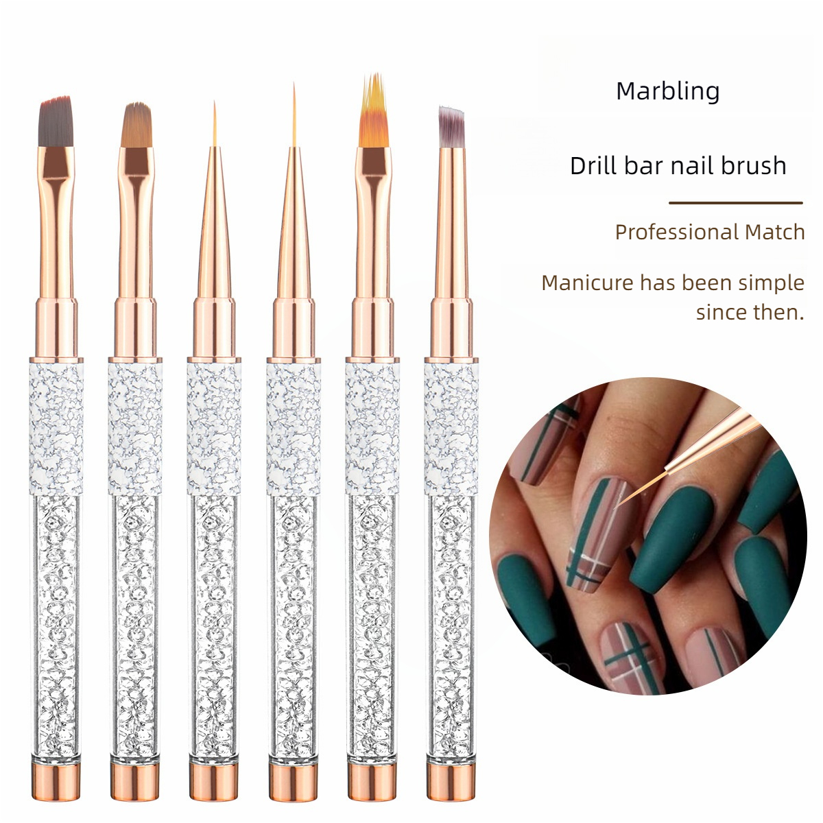 2024New Design Nail Brush Wholesale with Metal Handle for nail brush for set with nail brush for gel