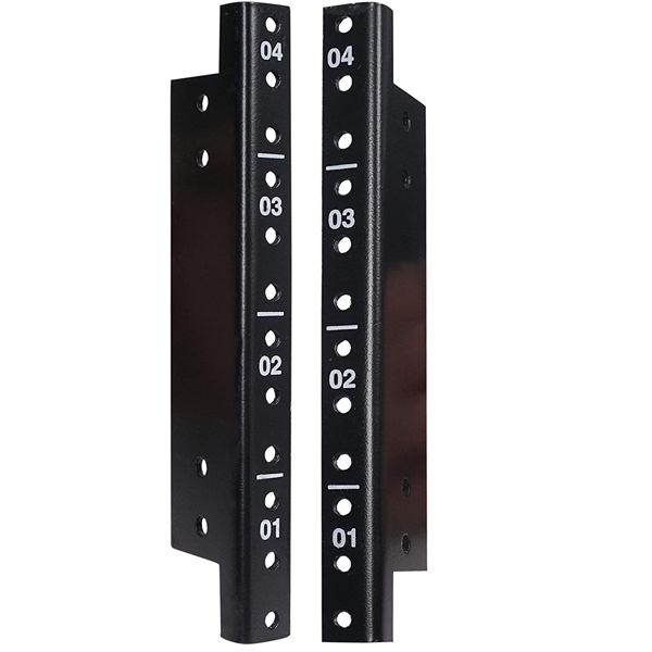 Steel Mounting Server Rack Rails with Black Powder Coated Finish